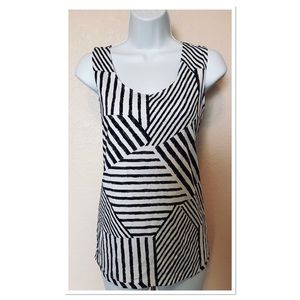 NEW Chico’s Black White Stripe Top Size 2